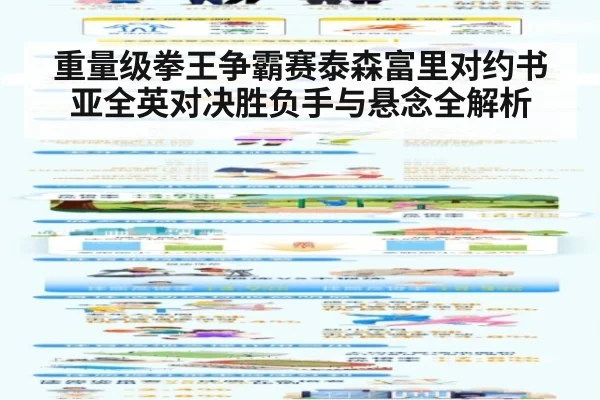 重量级拳王争霸赛泰森富里对约书亚全英对决胜负手与悬念全解析